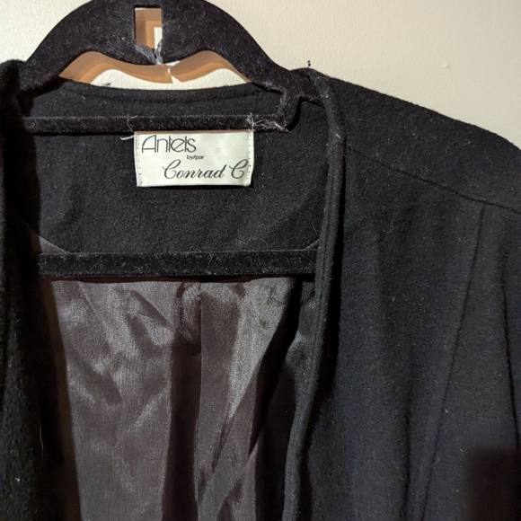 Vintage Wool Black Blazer / Coat - Picture 2 of 4
